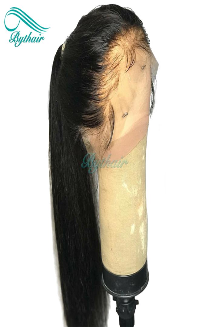 

Silky Straight Lace Front Human Hair Wig Pre Plucked Hairline Brazilian Virgin Hair Full Lace Wig With Baby Hairs For Black Women 4382202, Medium brown