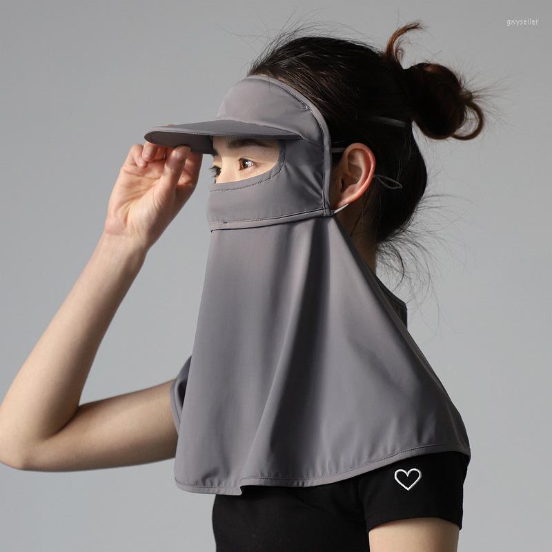 

Scarves Face Kini Sunscreen Mask With Brim Female Full UV Protection Neck Breathable Towel Shading Veil