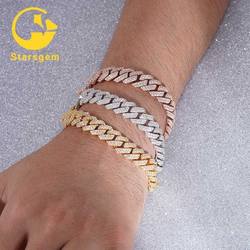 

Starsgem Silver Chain Moissanite Bracelet 7.5 Inches Cuban