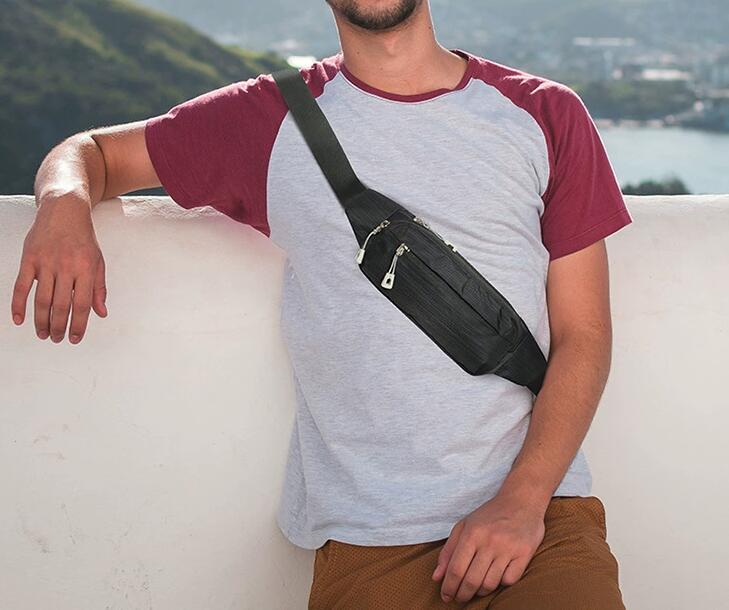 

Outdoor Fanny pack oxford fabric Sports bag Running pack Fashion fitness bag waist bag coin purse, Nude