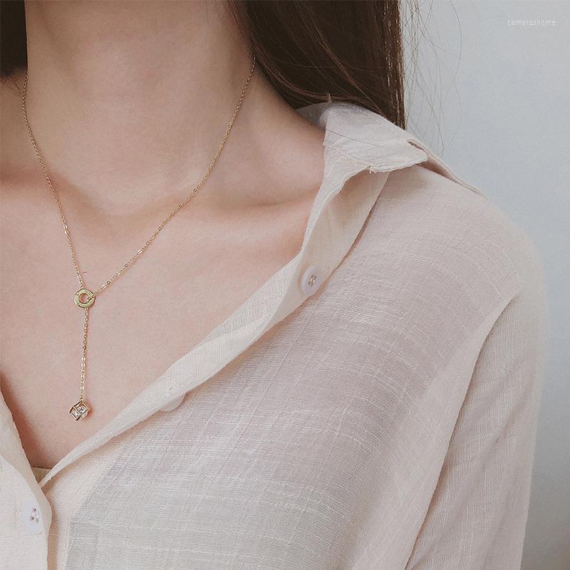 

Pendant Necklaces Charming Women's Geometric Necklace Elegant Ladies Wedding Engagement Chain Jewelry Gifts For The Year