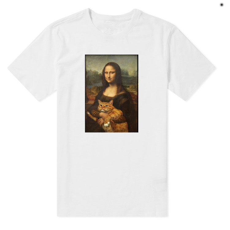 

Summer tshirts fashion mens t shirt designers luxury t shirts Europe and America Da Vinci Mona Lisa Art Classic Round Neck Short Sleeve T-shirt Hip Hop Street, Black