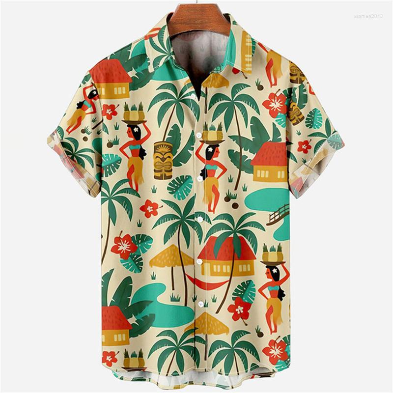 

Men' Casual Shirts Hawaiian For Men Fashion Comfortable Unisex Short Sleeve Tops Beach Travel Surf Oversized Men, 418yt142
