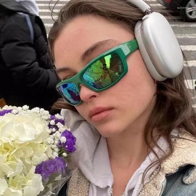 

Sunglasses DYTYMJ Sports Riding Women Rectangle Eyeglasses Men Y2K Punk Sun Glasses Driving Lentes De Sol Mujer