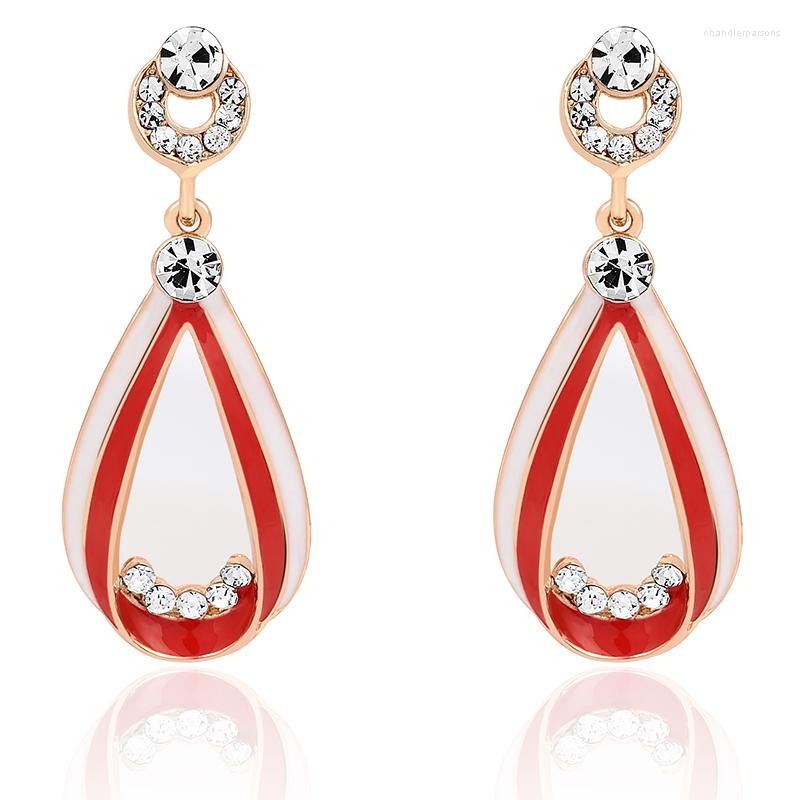 

Stud Earrings Rainbow Hope Rhinestone Set With Water-drop Shape Metal & Romantic Style High Quality Plating Ear Studs For Women