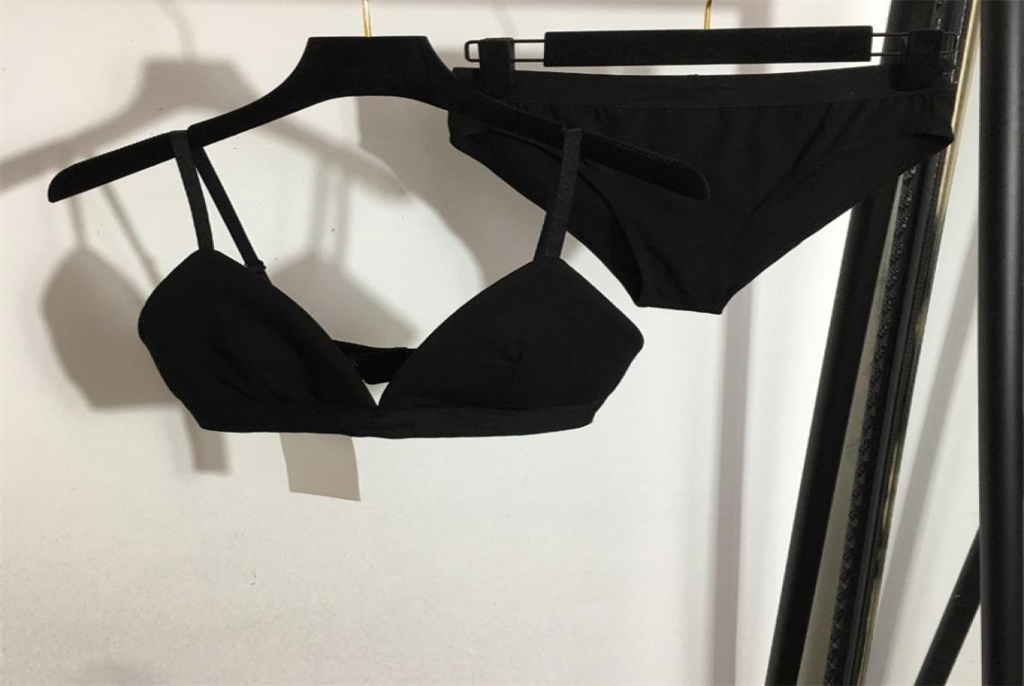 

New Bikini set Swimsuit Underwear Letter Webbing Waist Halterbelt Underwear Bathing suit Briefs in Black9757814
