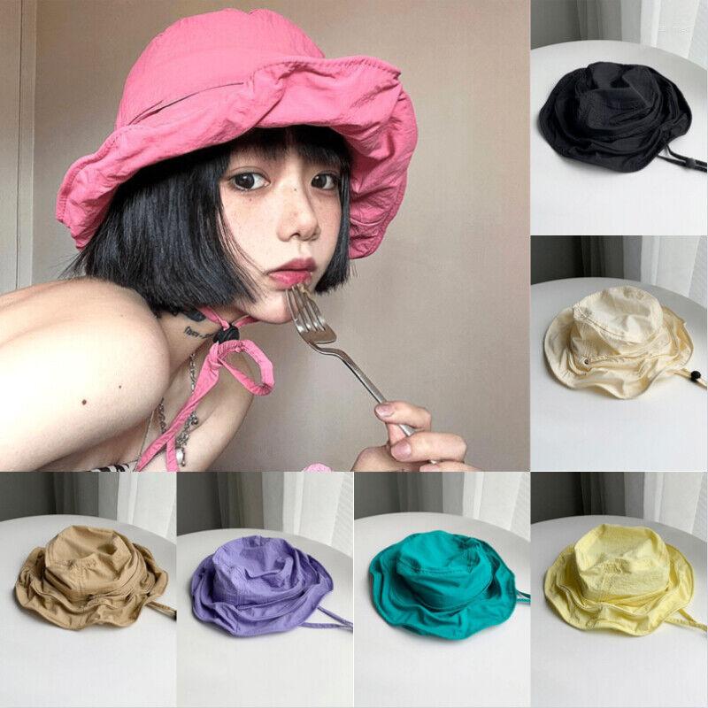 

Berets Summer Bucket Hat For Women - Vibrant Colors Quick-Drying Foldable Fisherman Cap With Panama Style And Sun Protection, Khaki