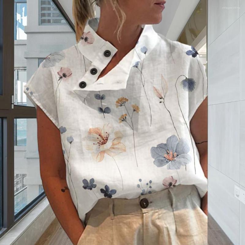

Women' Blouses Trendy Vintage Blouse Comfy Pullover Tops Thin Loose Fit Floral Print T-shirt Dressing Up, Blue