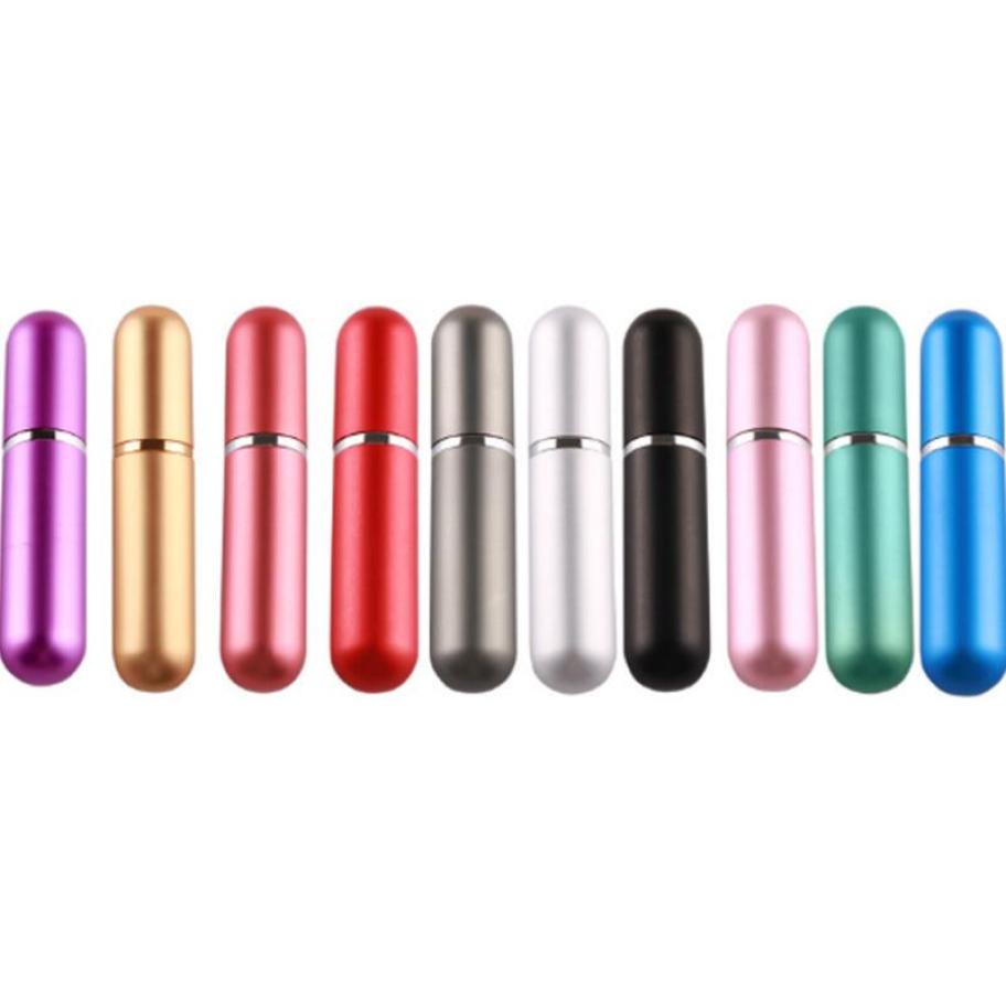 

5ml Refillable Portable Mini Perfume Bottle Traveler Aluminum Spray Atomizer Empty perfumery bottle 15color option DHL LX2448377982