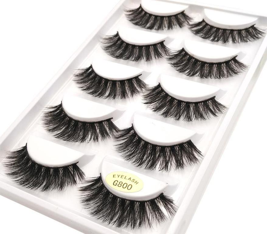 

G800 Mink False Eyelash 5 Pairs 3D Natural Long Fake Eyelashes Handmade Makeup Tools Accessories 8290497