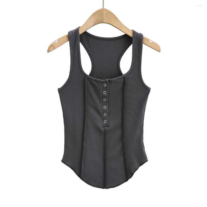 

Women' Tanks Sexy Outfits For Woman 2023 Summer Fashion Tank Top Women Cute Vintage Clothes White Crop Button Up Black Tops Punk, Green