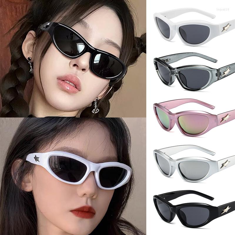 

Sunglasses Y2K Sports Punk Star Design Summer Sun Glasses For Men Unisex Retro Mirror Color Eyewear Gafas De Sol Free