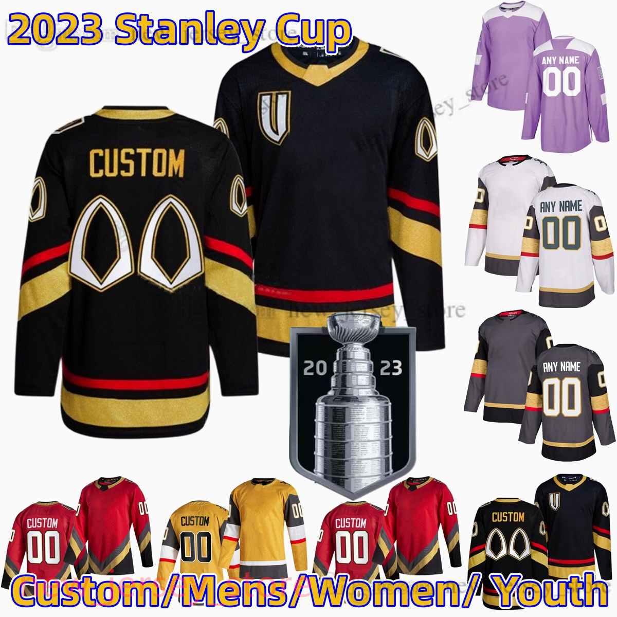 

2023 StanleyCup Custom S-6XL Movie College Hockey Wears Jersey Embroidery 61 MarkStone 9 JackEichel 8 PhilKessel 7 AlexPietrangelo WilliamKarlsson JonathanQuick, Men size s-6xl