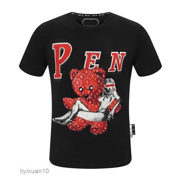 

Phillip Plain Tees Men's T-shirt Summer Fashion Designer Long Sleeve Top Luxury Letter Cotton Clothing Short High Quality 8 E7N3, 32 #