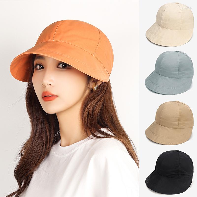 

Berets Summer Hiking Sun Hat Cotton Foldable Baseball Cap Visors Fashion Korean Solid Practical Ladies Outdoor Sunscreen Beach, Black