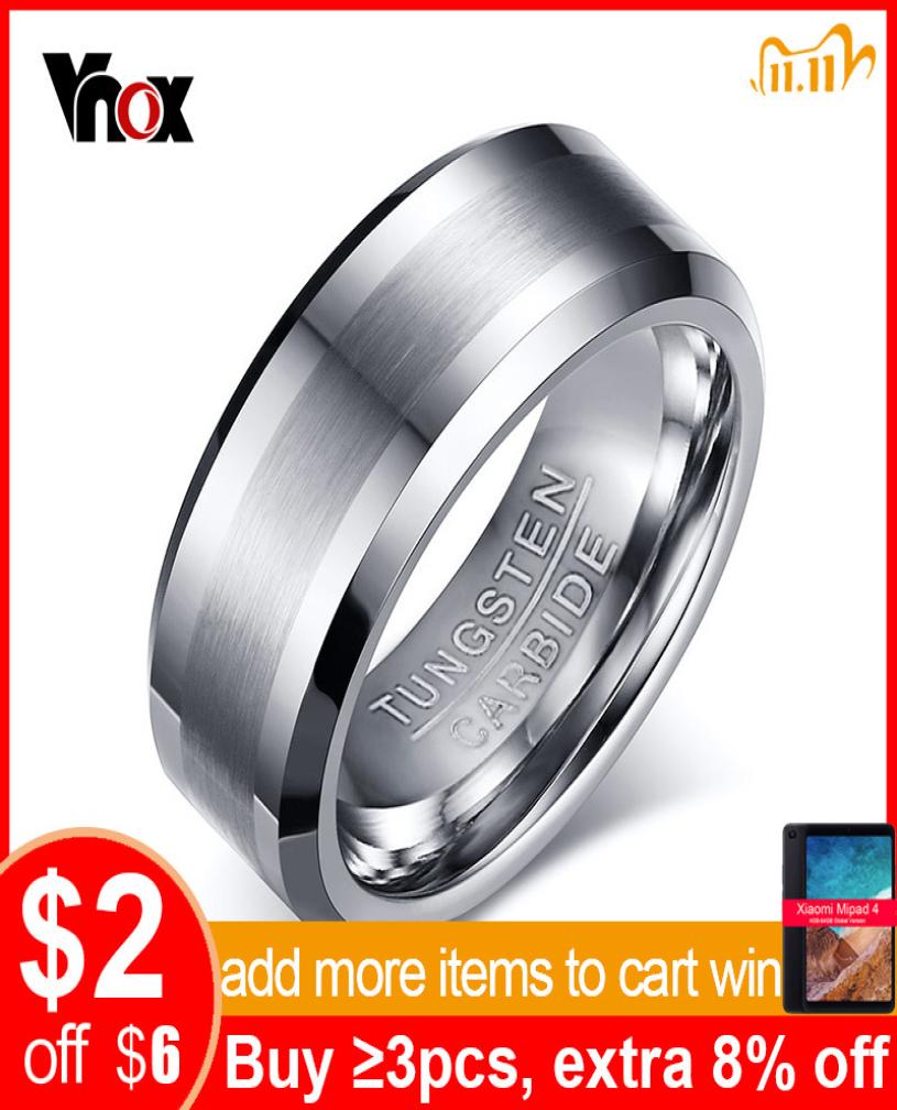 

Vnox Classical 100 Tungsten Carbide Ring for Men Wedding Jewelry No Rust drop9723813