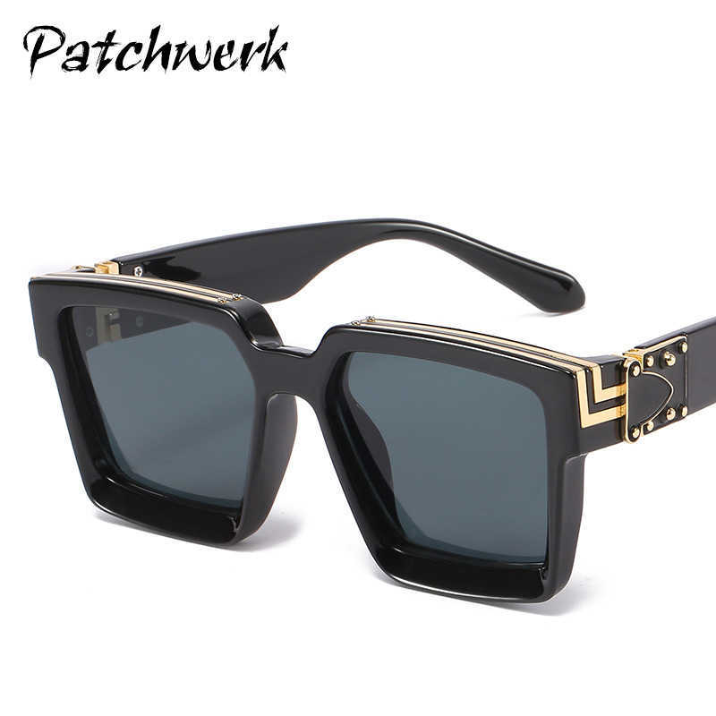 

Fashion trend square large Frame Women's rich temperament Sunglasses men's self portrait show glasses