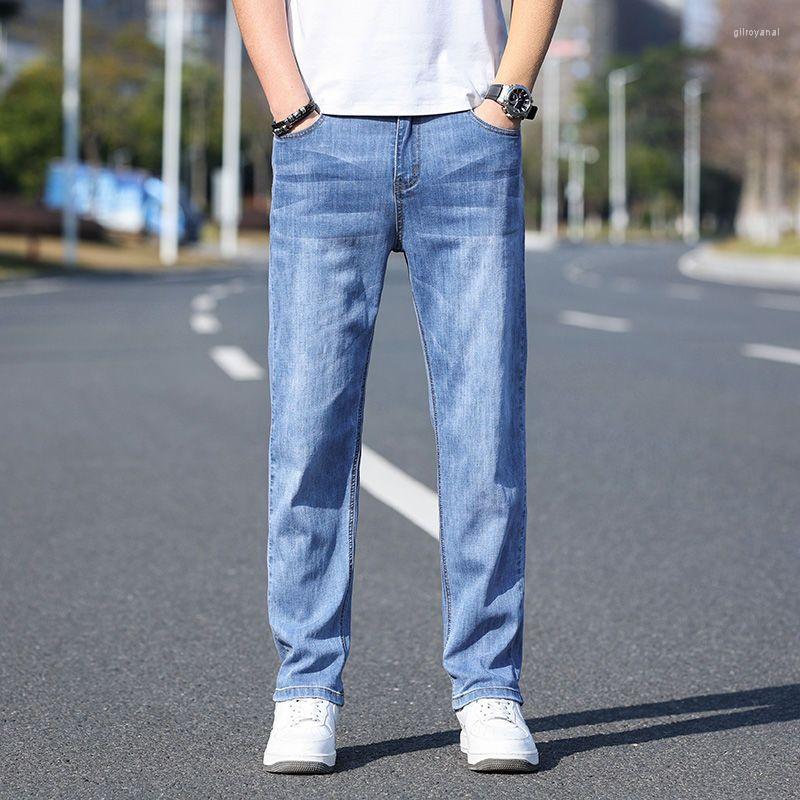 

Men's Jeans 2023 Summer Thin Men's Loose Straight Long Pants Elastic Large Versatile Casual For Men, Sky blue