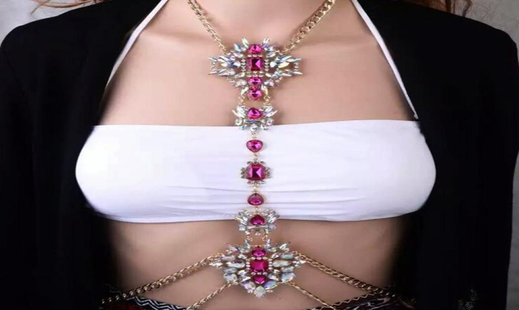 

New DIY Sexy Gem Summer Body Chain Luxury Chunky Star Flower Necklacependant Maxi Femme Statement Waist Chain Water Drop Chock Ne6601466
