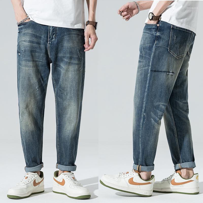 

Men's Jeans Baggy Men Harem Pants Streetwear Retro Blue Loose Fit Oversize Man Large Size Hip Hop Fashion Desinger 2023 Summer