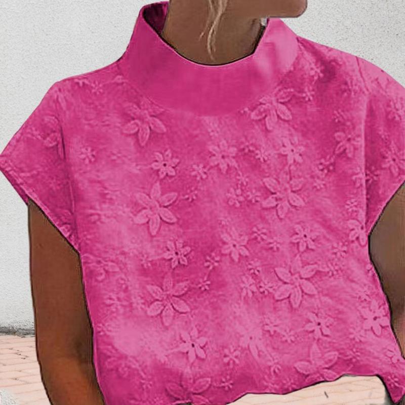 

Women' Blouses Summer Top Flower Pattern Lady Shirt Colorfast Women, Blue