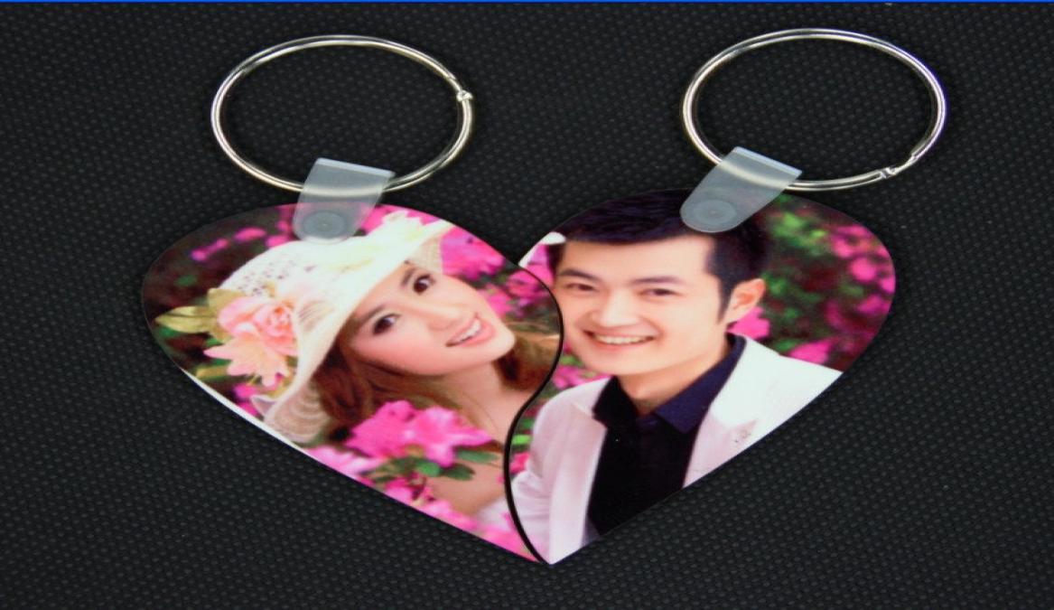 

sublimation blank key chains heart mdf keychain heart transfer printing diy custom consumables for Valentine039s Day new st1539282