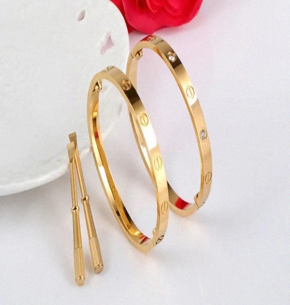 

LOVE Bracelets Bangles 18k Rose Gold Sterling Silver color Bangles men and women bracelet fashion simple B6035516 M5xW8813849