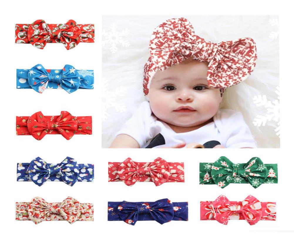 

10 Colors Infant Bow Headbands Girl Christmas Headwear Kids Baby Pography Props Children Hair Accessories Baby Hair bands7380224