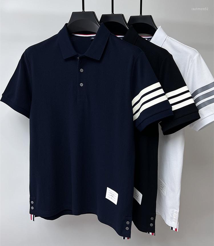 

Men's Polos Cotton Luxury Brand Short Sleeve Polo Shirt Fashion Designer Design High End Business Casual Mens Lapel Half T-shirt, Black