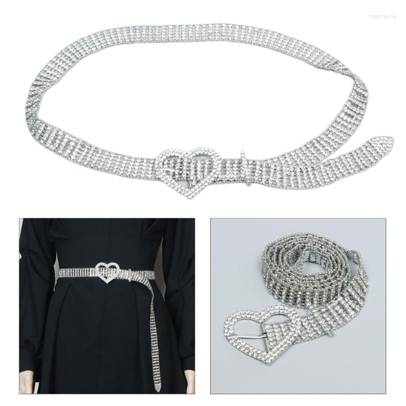 

Belts Heart Buckle Waist Belt Nightclub For Jeans Skirt Coat, Silver