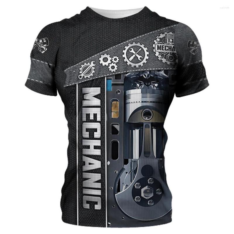 

Men's T Shirts Mechanic Shirt Men's T-shirt Mechanical Tools Print Short Sleeve Summer Jersey Casual Tops Oversized Fashion Breathable, A01-zx000815