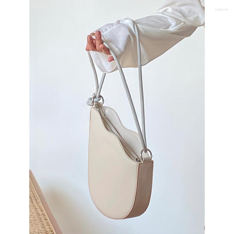 

Evening Bags Retro Bag Women Trendy Armpit Pu Leather Female Small Subaxillary Casual Shoulder Lady Handbag Bolso Sac, White
