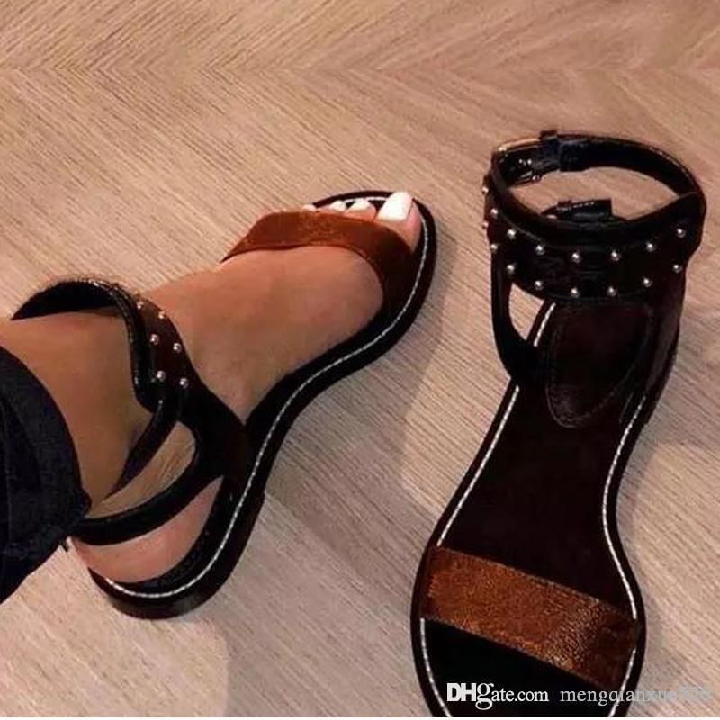 

Women Sandals High Boots Woman shoes Roman Loafers Classic Rivet SHoes Summer Fashion Sexy Ankle Men Letter Gladiator Casual Flat Designer Ladies Beach 35-42-45 Size, Black