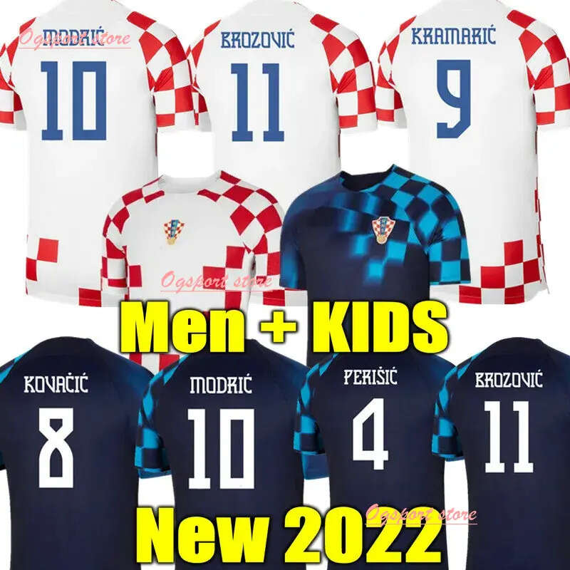 

2022 Croacia Modric Soccer Jerseys National Team Mandzukic Perisic Kalinic 22 23 Football Shirt Kovacic Rakitic Kramaric Men Kids Kit, Red