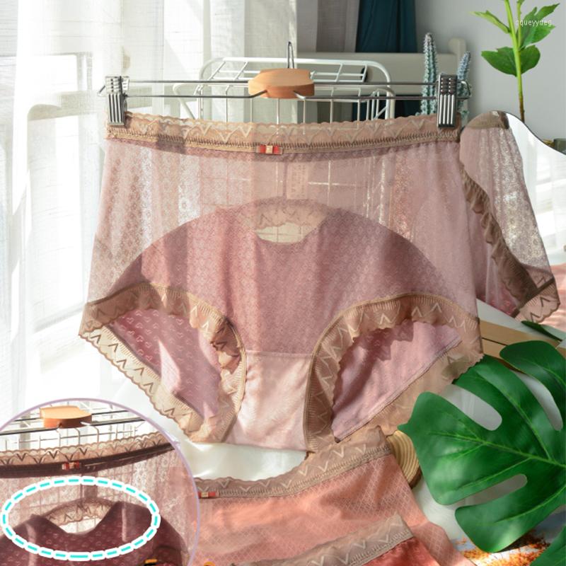 

Women's Panties Women's Large Sizes Mesh Cotton For Women With High Waist Sexy Lace Thin Transparent Female Underwear Plus Size, Black