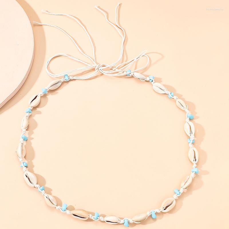 

Pendant Necklaces Bohemia Natural Seashell Necklace 2023 Summer Beach Shell Beaded Rope Handmade Collar Female