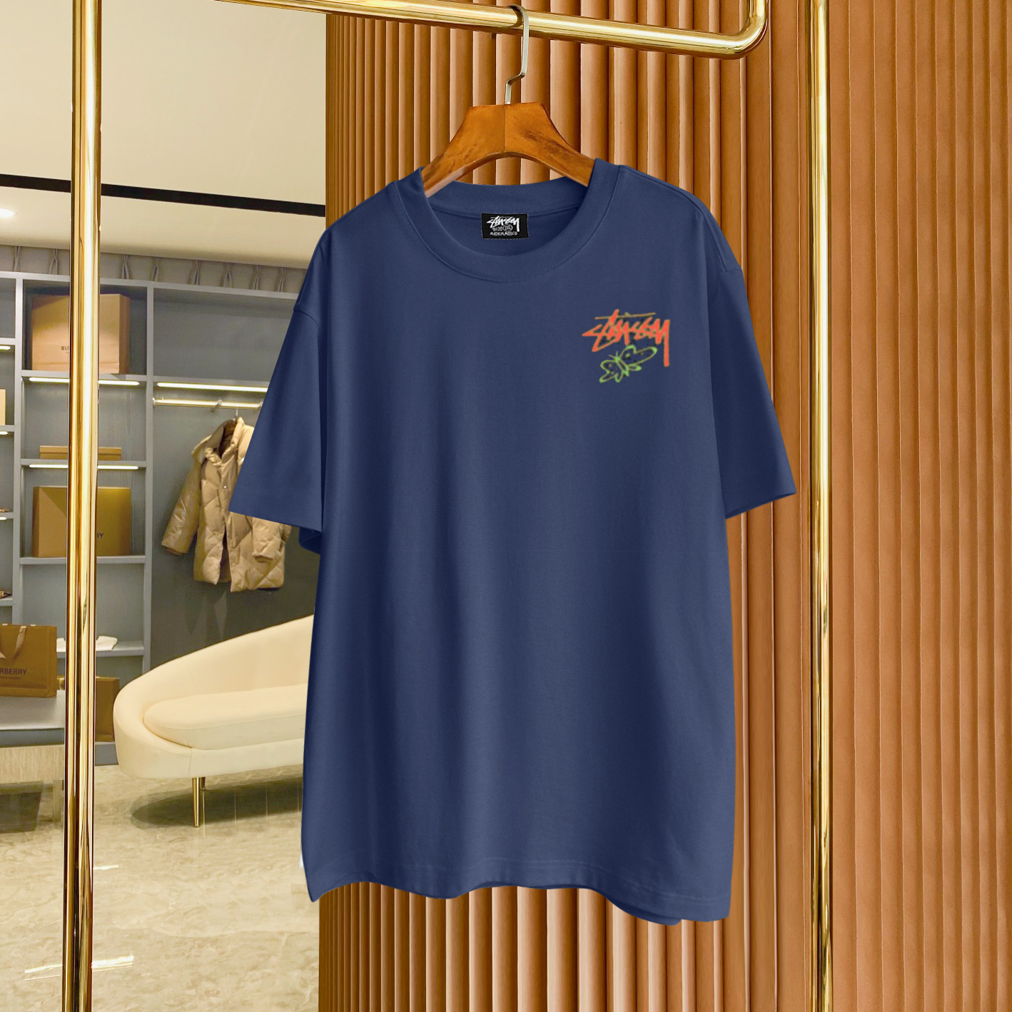 

Men's Plus Tees & Polos Round neck embroidered and printed polar style summer wear with street pure cotton 112ed