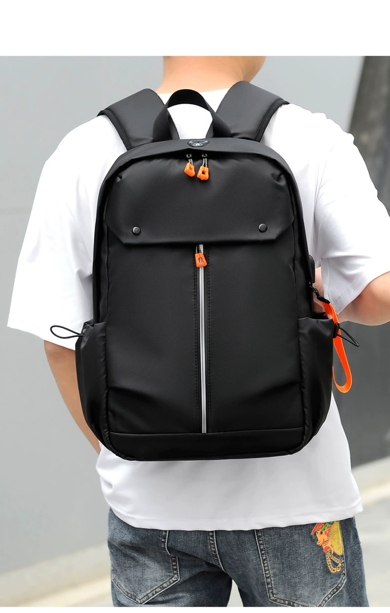 

Backpack Men's Personality Backpack Leisure Large Capacity Multi-functional Schoolbag Fashion Trend Travel Bag, Black