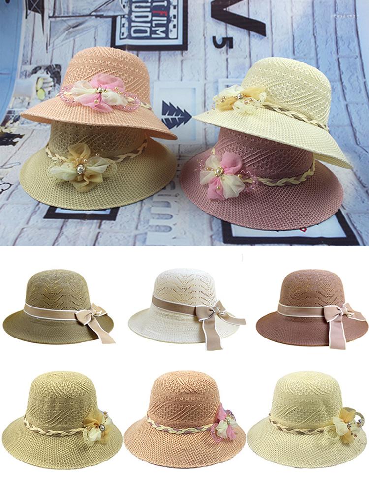 

Wide Brim Hats Ladies Sun Women Protection Straw Hat Girls Bowknot Summer Ribbon Outdoor Breathable Visor Beach, Bowknot purple