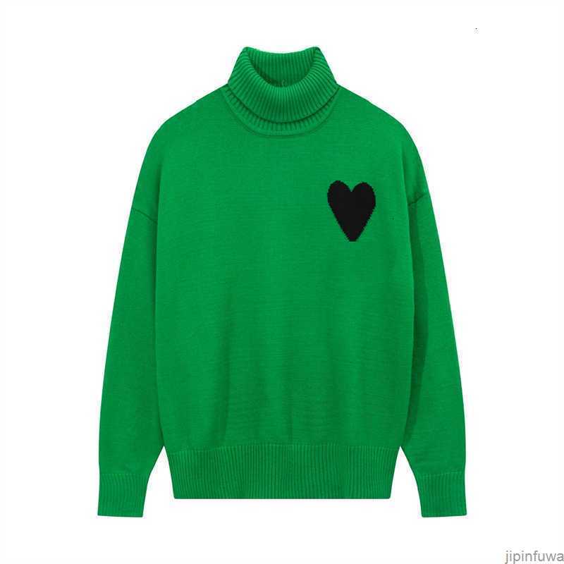 

2023 Amis Paris Fashion Mens Sweaters Designer Turtleneck Winter Amies Love High Collar Knitted Sweater Men Casual Pullover Anwl