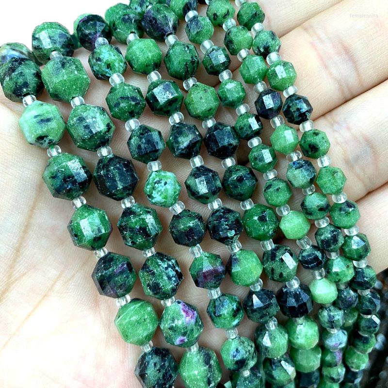 

Beads Wholesale Faceted Prismatic Epidote Natural Round Stone For Jewelry Making DIY Bracelet Necklace 6/8/10MM