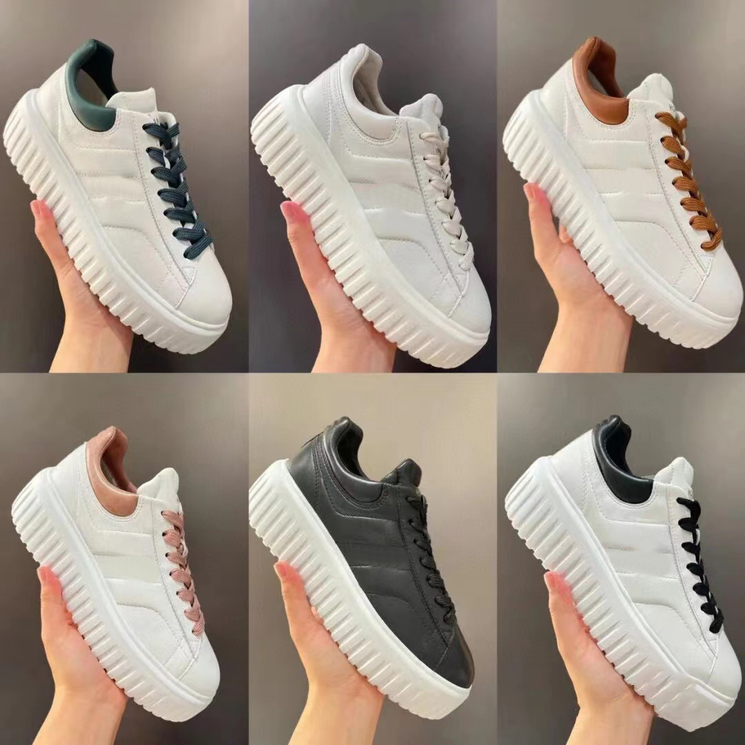 

Designer Men Women leisure Rebel Sneakers H-Stripes Shoes Fashion leather breathable Thick bottom Sporty Sneakers High quality Pair sneakers Size 35-45, Color5