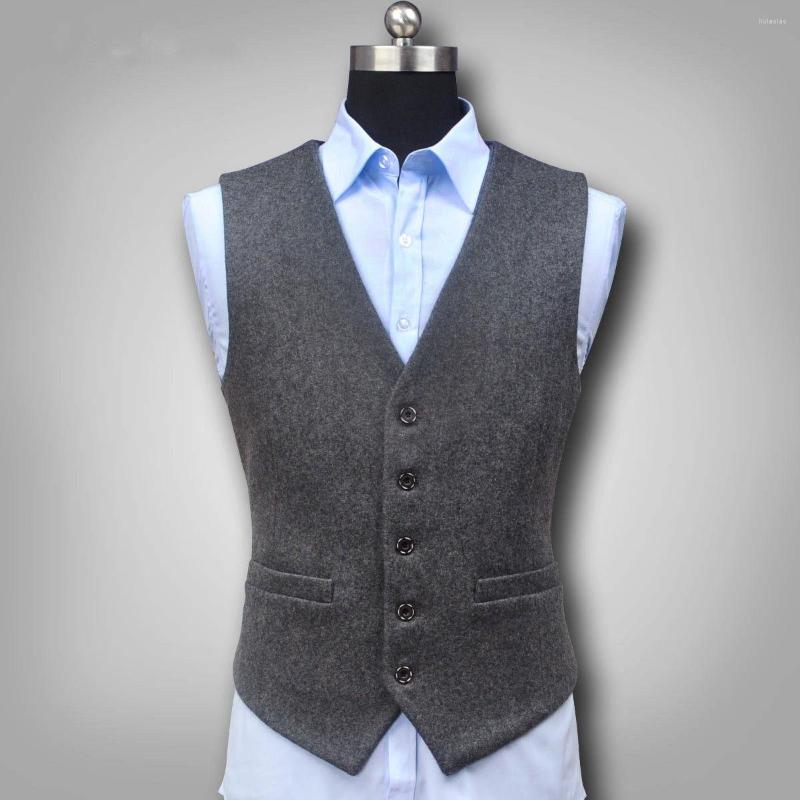 

Men' Vests Men' Suit Vest Retro British Rough Wool Thick Multi-bag Collar Fashion Outdoor Hunting Tooling Waistcoat B04, Black