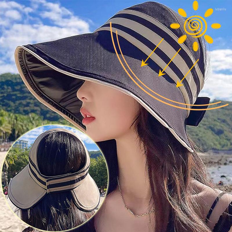 

Wide Brim Hats Summer Sun Hat Women Foldable Double Layered Protection Visors Fisherman Caps Adjustable Bucket Panama Sunhat, Khaki