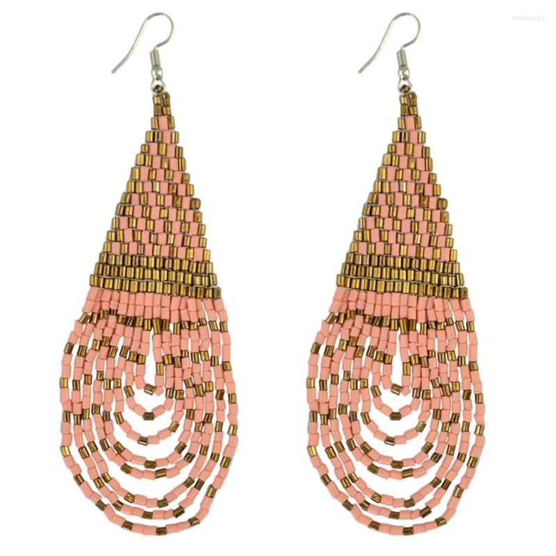 

Dangle Earrings Ethnic Bohemia Resin Long Drop Beaded Multicolor Handmade Fringed Big For Women Gift Oorbellen Jewelry Boho