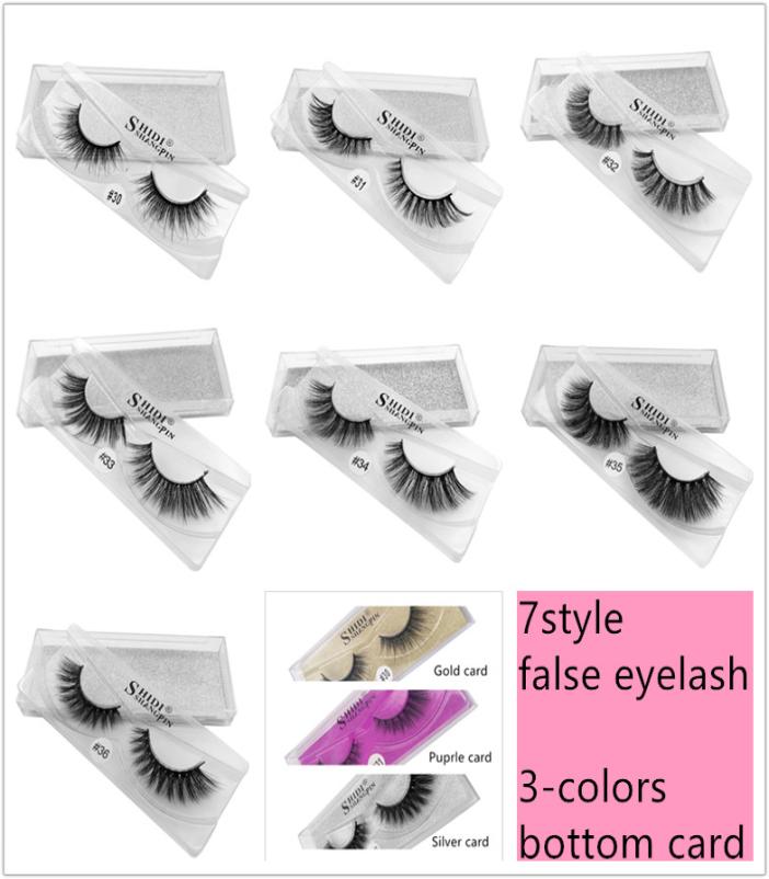 

7style Shidi 3colors bottom card 3D mink eyelashes natural thick false eyelashes natural thick eyes shine enlarged eyes4217009
