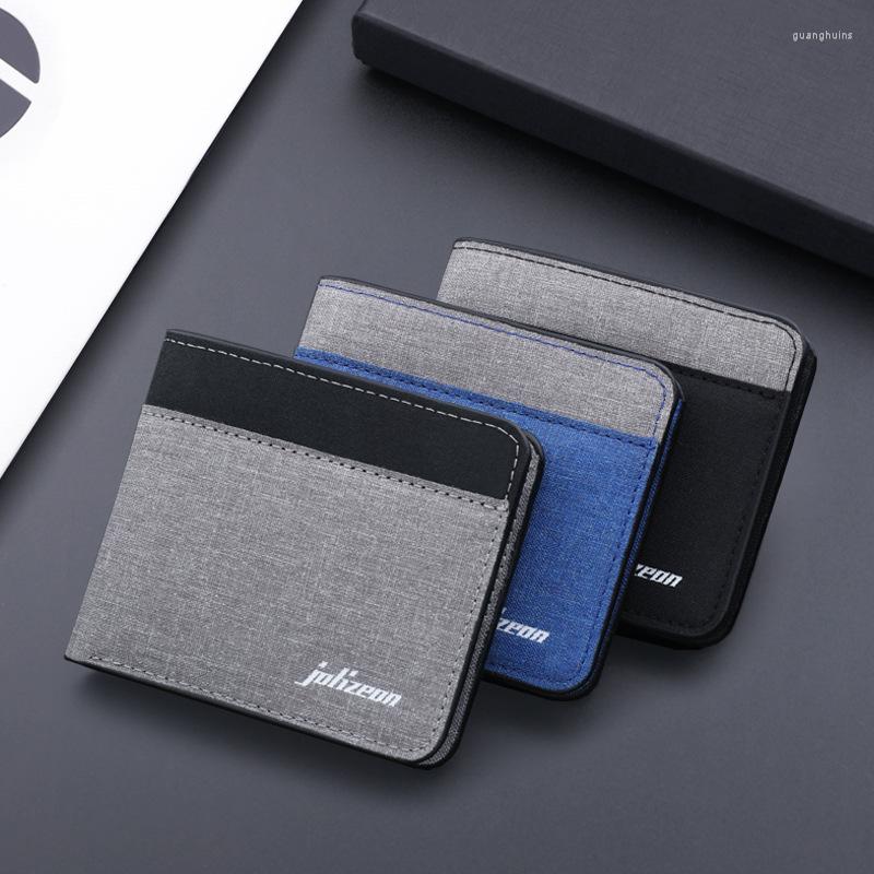 

Wallets Canvas Men Wallet Black/blue/gray Card Holder Male Money Bag ID/po/bank Short Purse Case