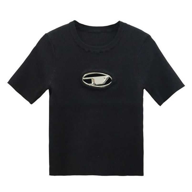 

Women's Tshirts Designer Knit Diesel Top Tight T-shirt Hollow Out Tee Tanks Women Shirts Letter Print Short Sleeve Sexy Yoga Tees Woman Summer Vests 2y302, Beige