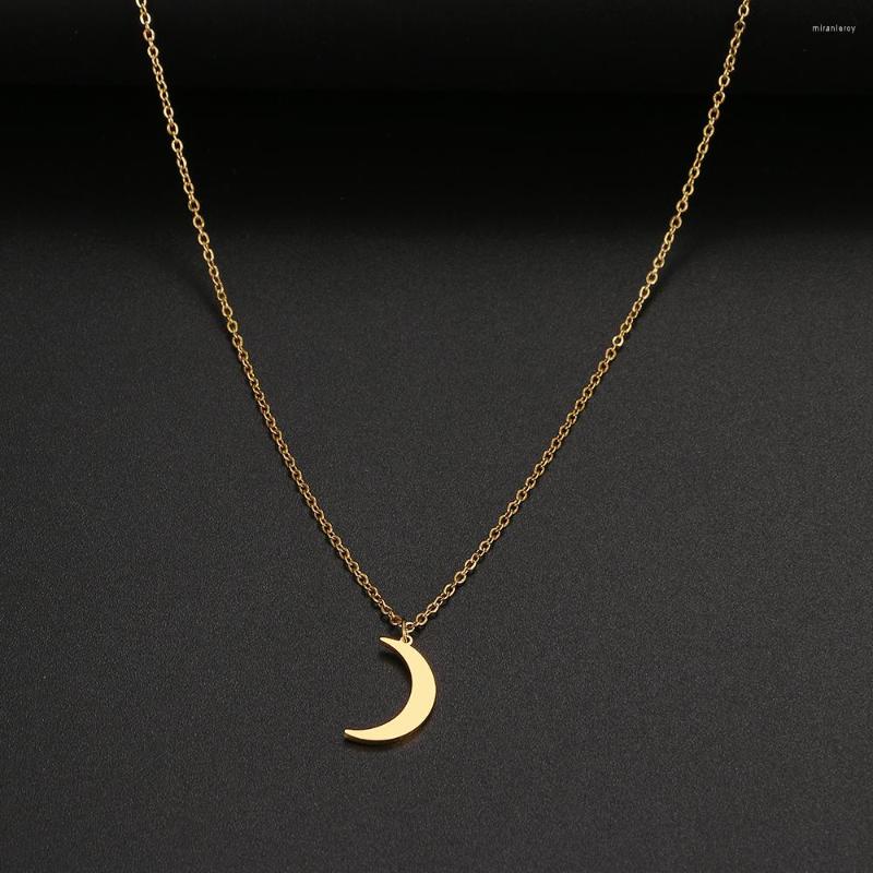 

Pendant Necklaces Stainless Steel Necklace Fashion Moon Chain Simplicity For Women Jewelry Accessories Party Charm Gifts