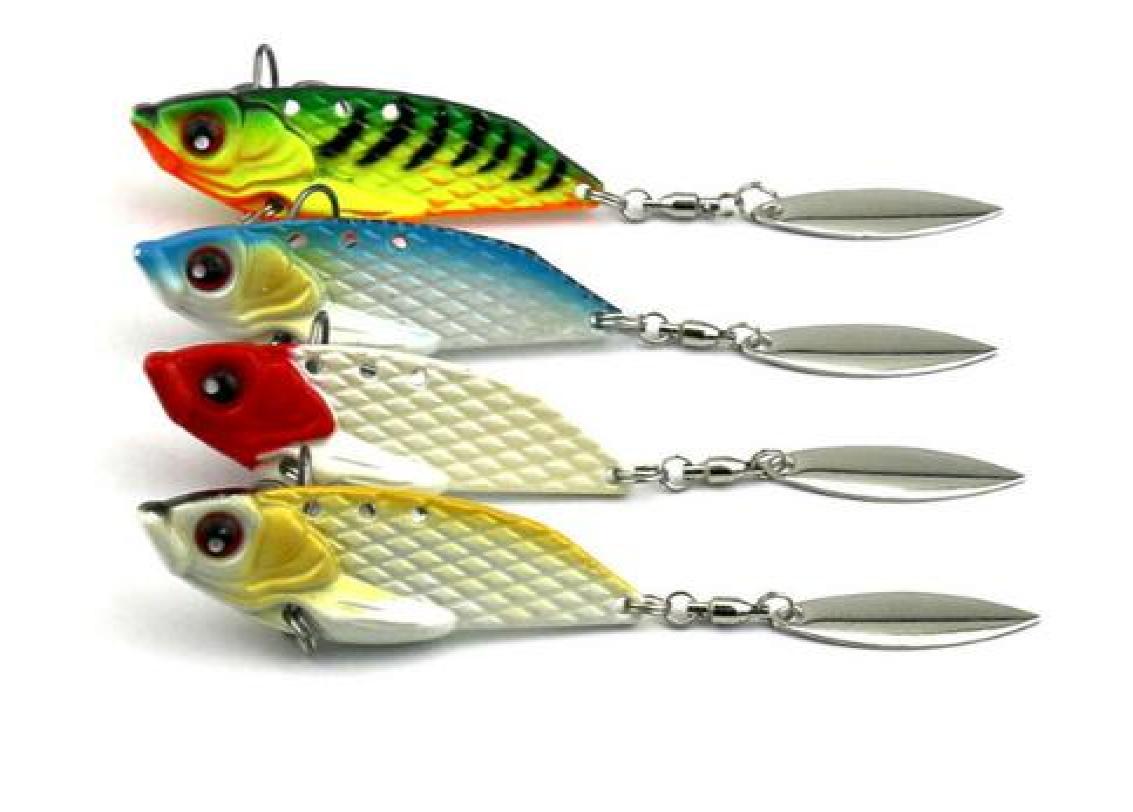 

4PCS Sinking VIB Fishing Lure 20g 6cm Vibration metal Vibe Rattle Hooks isca artificial 2018 high quality metal spoon Baits9724869